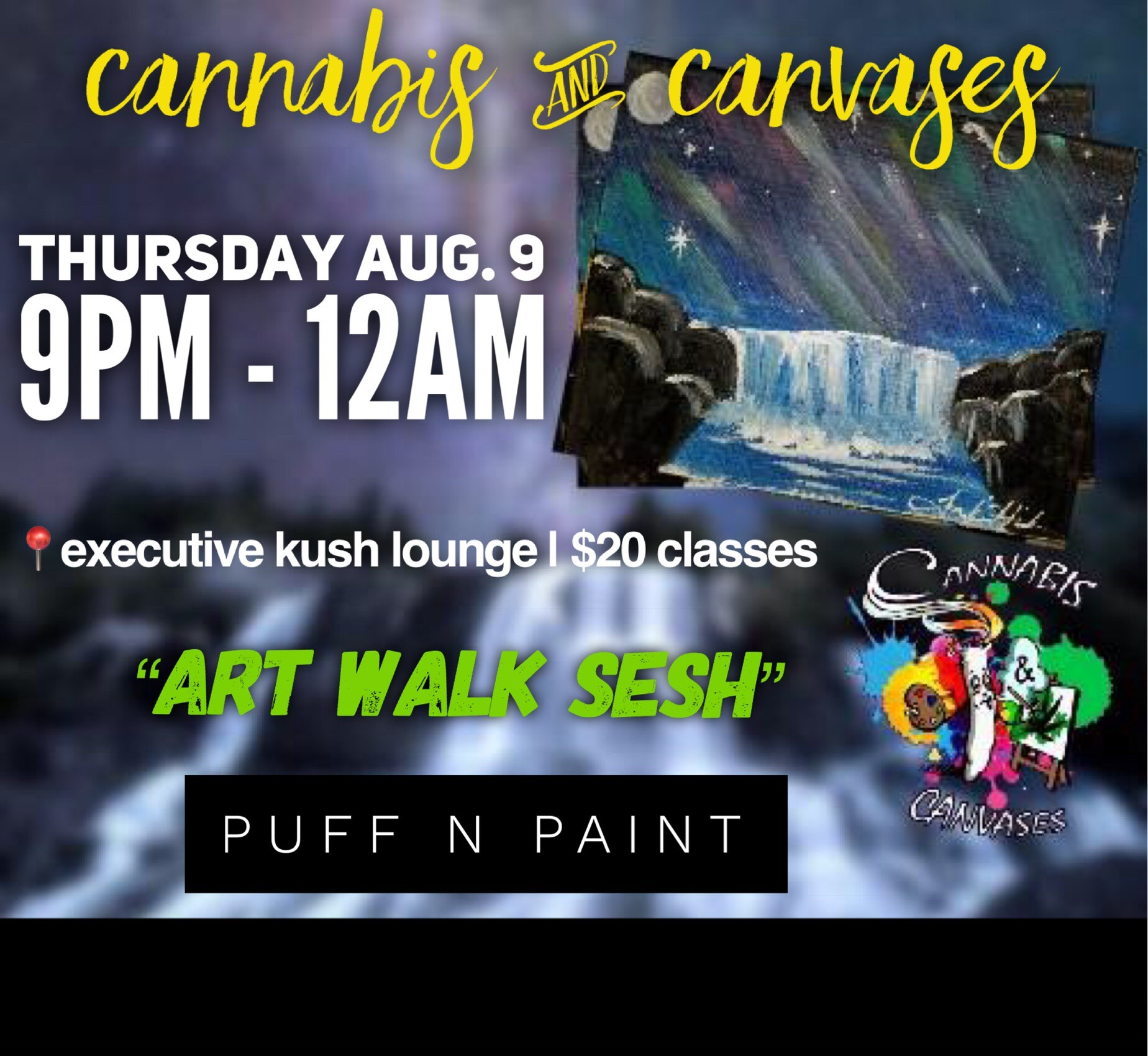 Puff N Paint Class - Art Walk Sesh