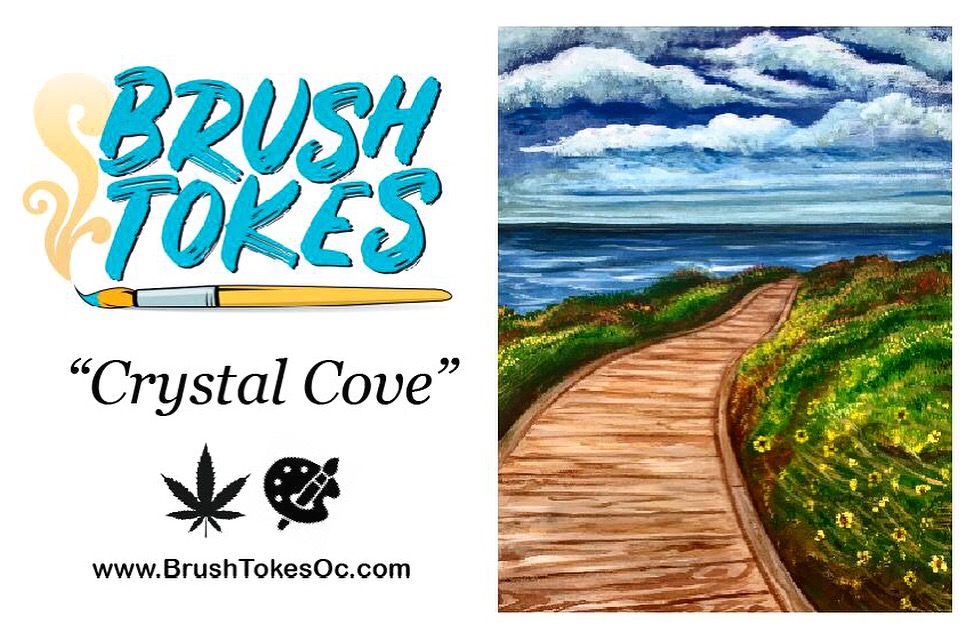 BrushTokes 420-Friendly All-Inclusive Paint Session - "Crystal Cove"